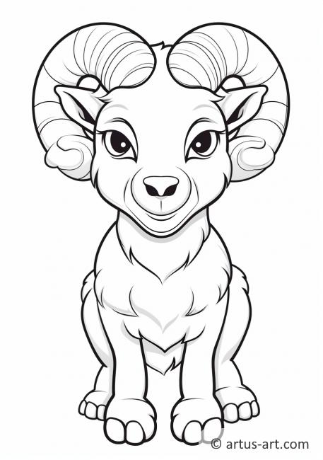 Cute Dall Sheep Coloring Page For Kids